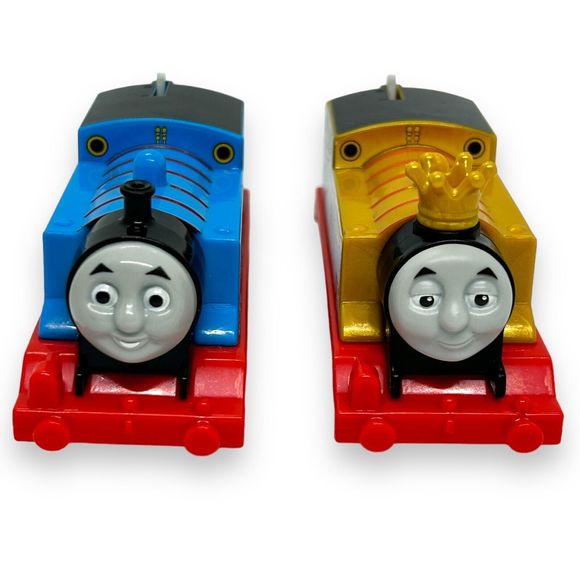 Thomas & Friend Track Master Motorized Engine Gold Crown Blue Lot of 2 - Tested - Picture 2 of 11